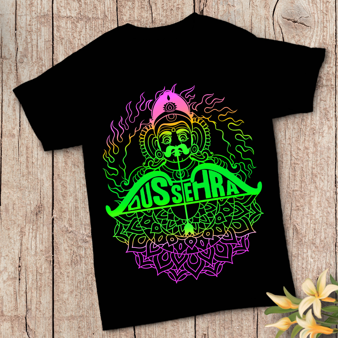 Dussehra: Burn Your Ego T-Shirt - Festive & Spiritual Graphic (B) by RanggRiwaaz