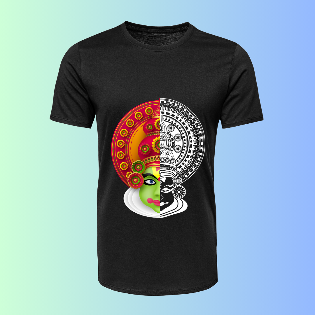 Onam Vibe T-Shirt - Modern Pookalam & Sadya Design by RanggRiwaaz