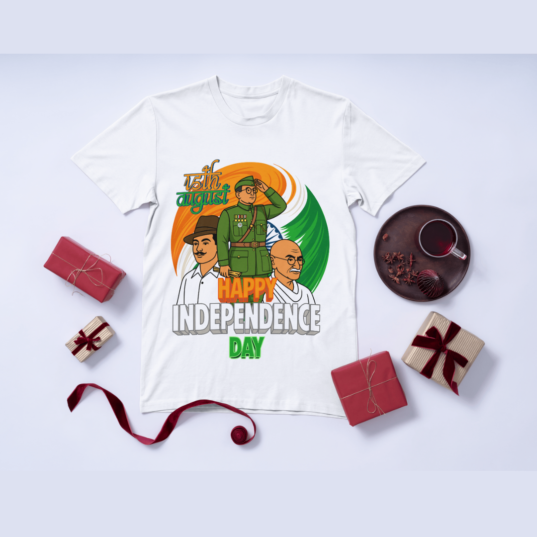 Indian Freedom Fighters 15th August T-Shirt - Happy Independence Day Patriotic Tee by RanggRiwaaz