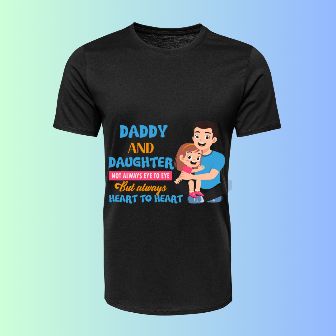 Daddy & Daughter "Always Heart To Heart" T-Shirt - Loving Father-Daughter Bond Tee by RanggRiwaaz