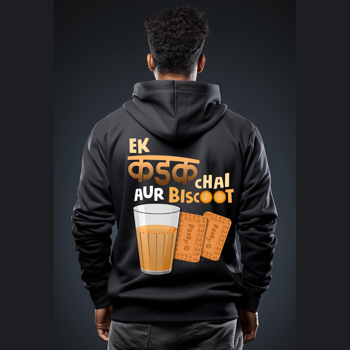 Ek Kadak Chai Biscoot - Indian Tea Lover Printed Unisex Hoodie | RanggRiwaaz