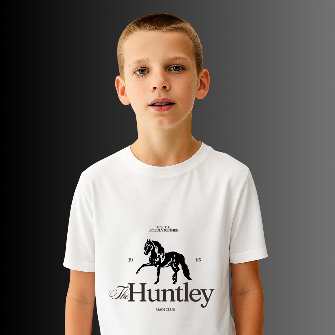Huntley Rider Boys' T-Shirt - Motorcycle Graphic Crew Neck Tee by RanggRiwaaz