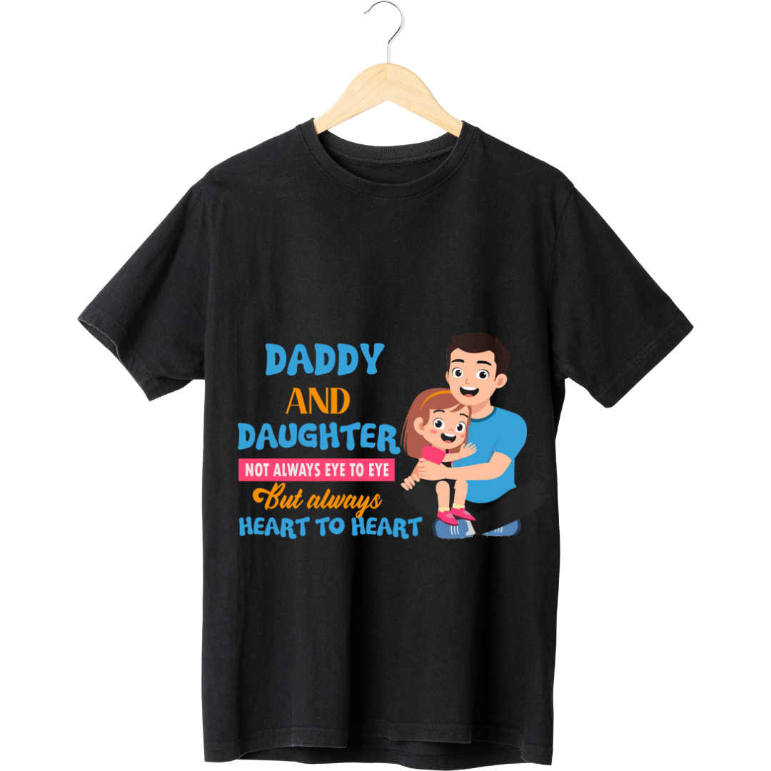 Daddy & Daughter "Always Heart To Heart" T-Shirt - Loving Father-Daughter Bond Tee by RanggRiwaaz
