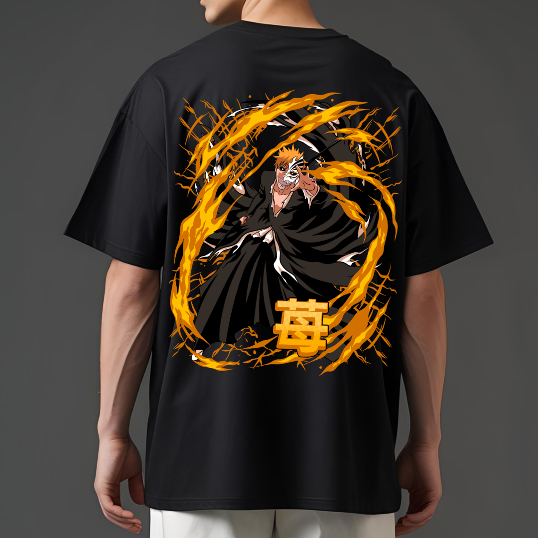 "Bleach" Oversized T-Shirt - Ichigo Kurosaki Anime Series Apparel by RanggRiwaaz
