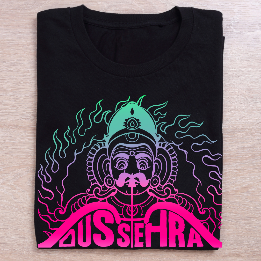 Dussehra: Burn Your Ego T-Shirt - Festive & Spiritual Graphic (C) by RanggRiwaaz