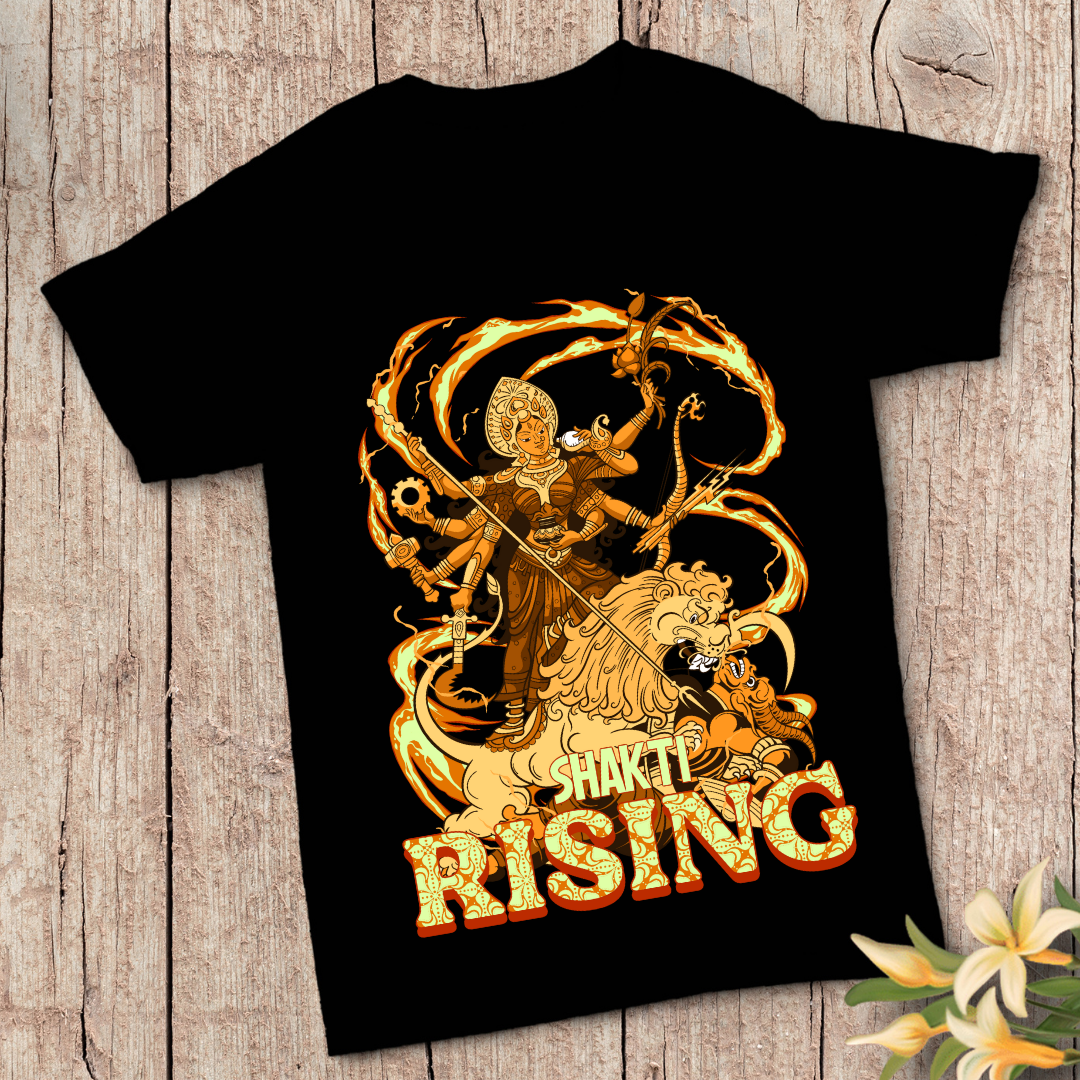 RanggRiwaaz "Shakti Rising" Graphic Tee - Goddess Energy & Inner Strength Apparel