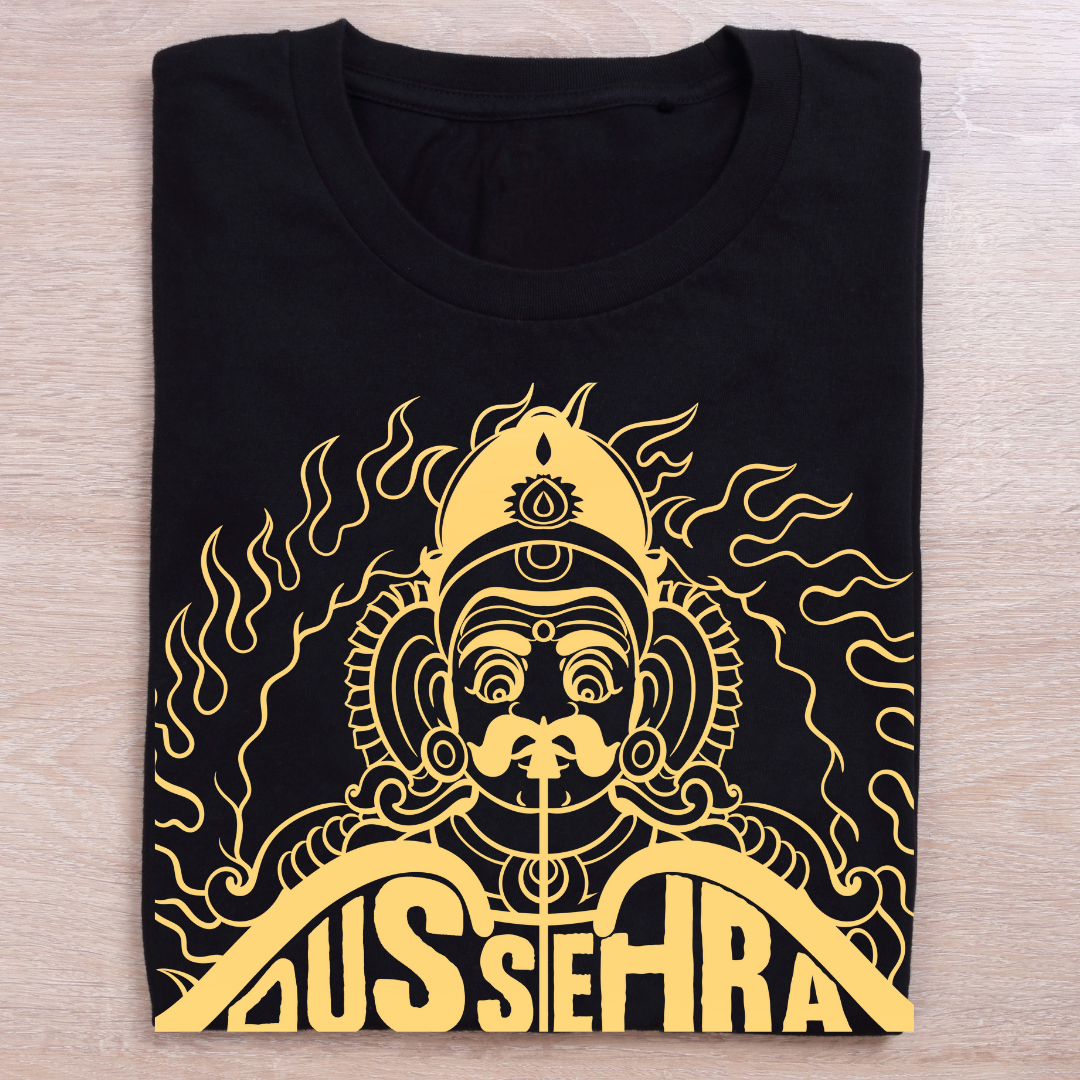 Dussehra: Burn Your Ego T-Shirt - Festive & Spiritual Graphic (E) by RanggRiwaaz