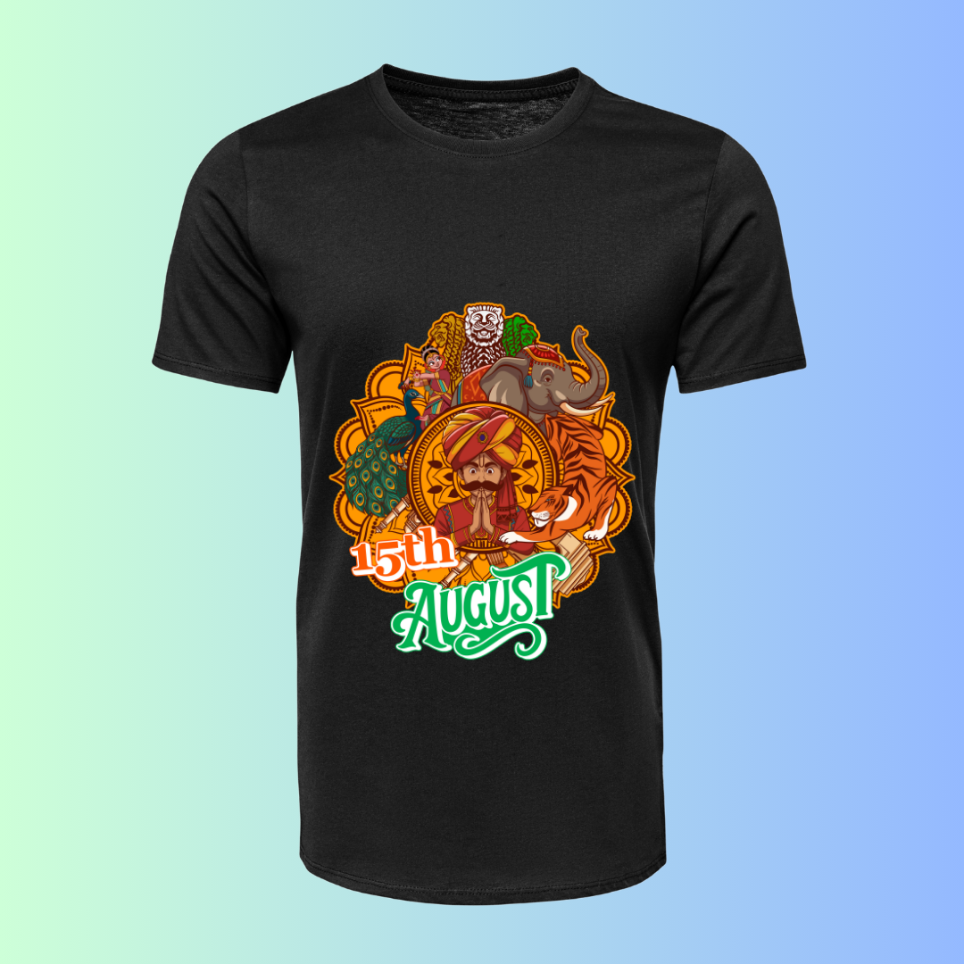 15th August Indian Culture T-Shirt - Vibrant Heritage & Freedom Day Tee by RanggRiwaaz