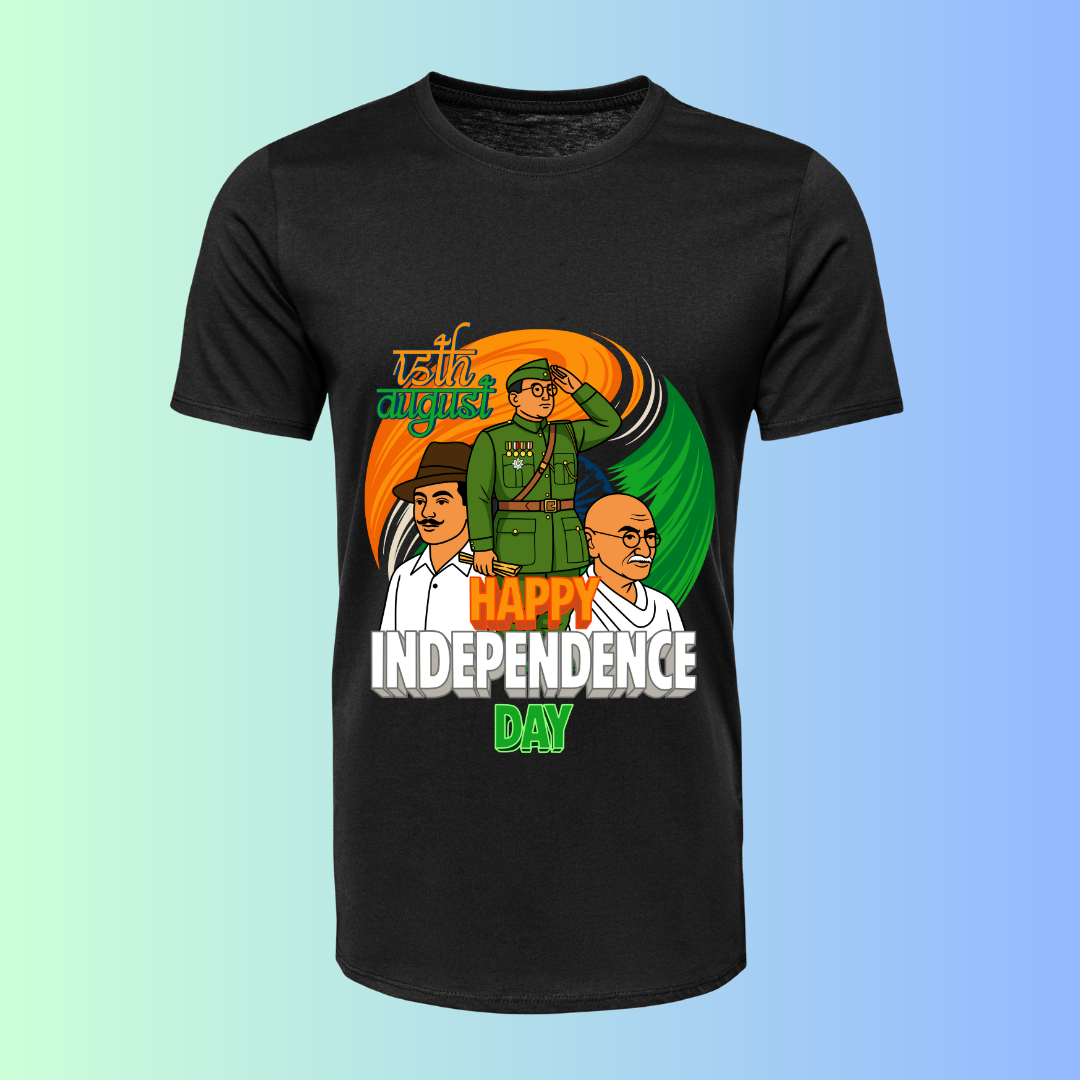Indian Freedom Fighters 15th August T-Shirt - Happy Independence Day Patriotic Tee by RanggRiwaaz