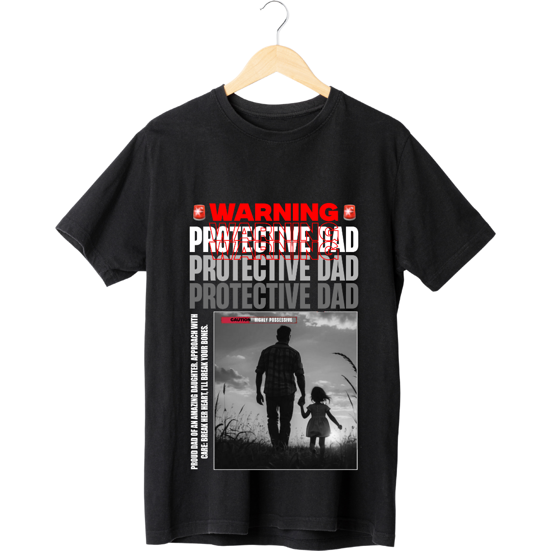 Protective Dad T-Shirt - Guardian of My Daughter Graphic Tee by RanggRiwaaz