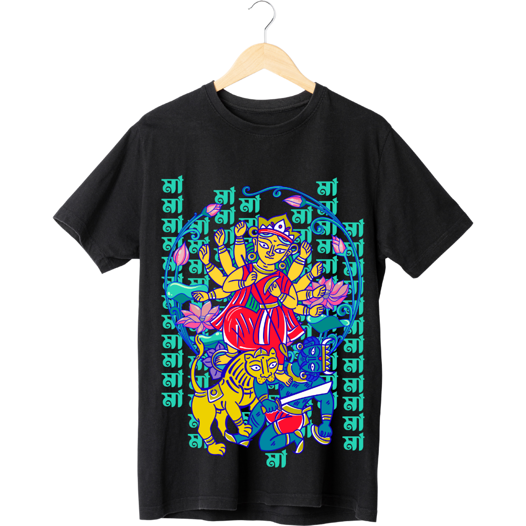 RanggRiwaaz "Durga Mai Ki Jai" Graphic Tee Women - Navratri & Divine Feminine Apparel
