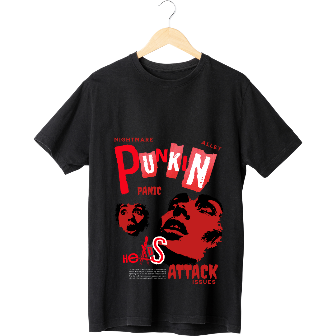 Nightmare Alley Punkin Panic T-Shirt - Retro Halloween & Spooky Vibe Tee by RanggRiwaaz