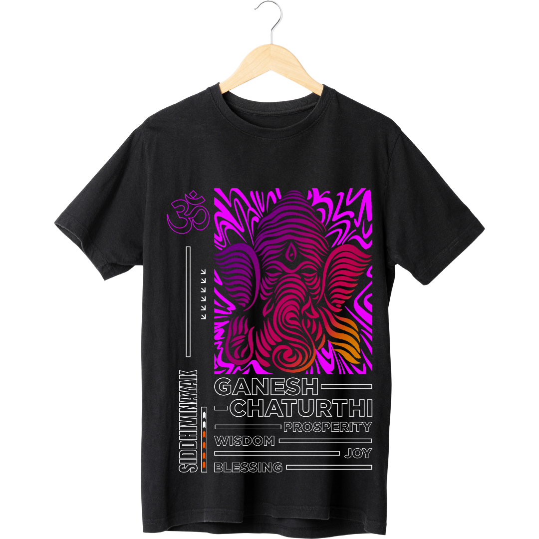 RanggRiwaaz "Siddhivinayak" Graphic Tee - Festive Ganesh Chaturthi Apparel