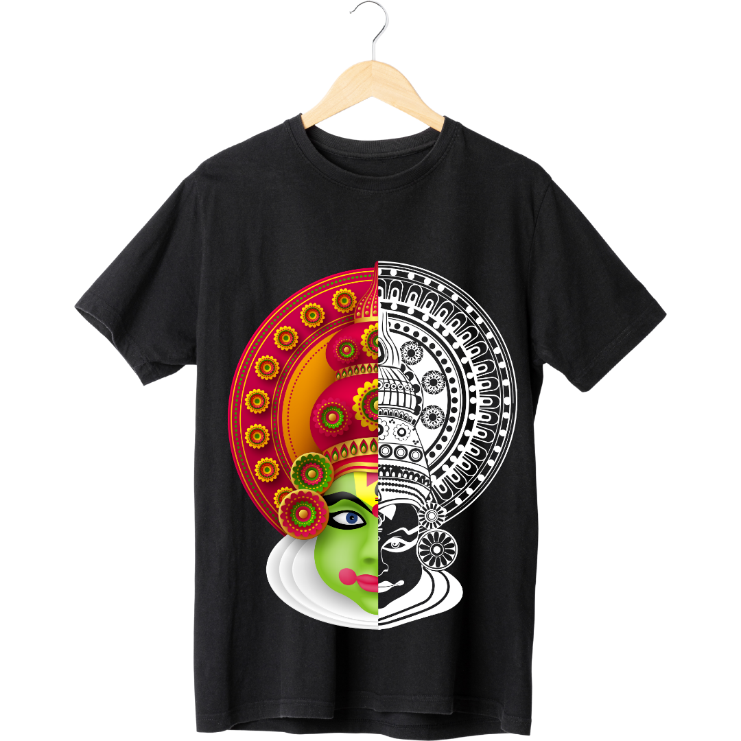 Onam Vibe T-Shirt - Modern Pookalam & Sadya Design by RanggRiwaaz