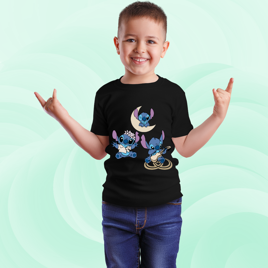 Disney Stitch Play Wink Dance Boys' T-Shirt - Fun Character Graphic Tee by RanggRiwaaz