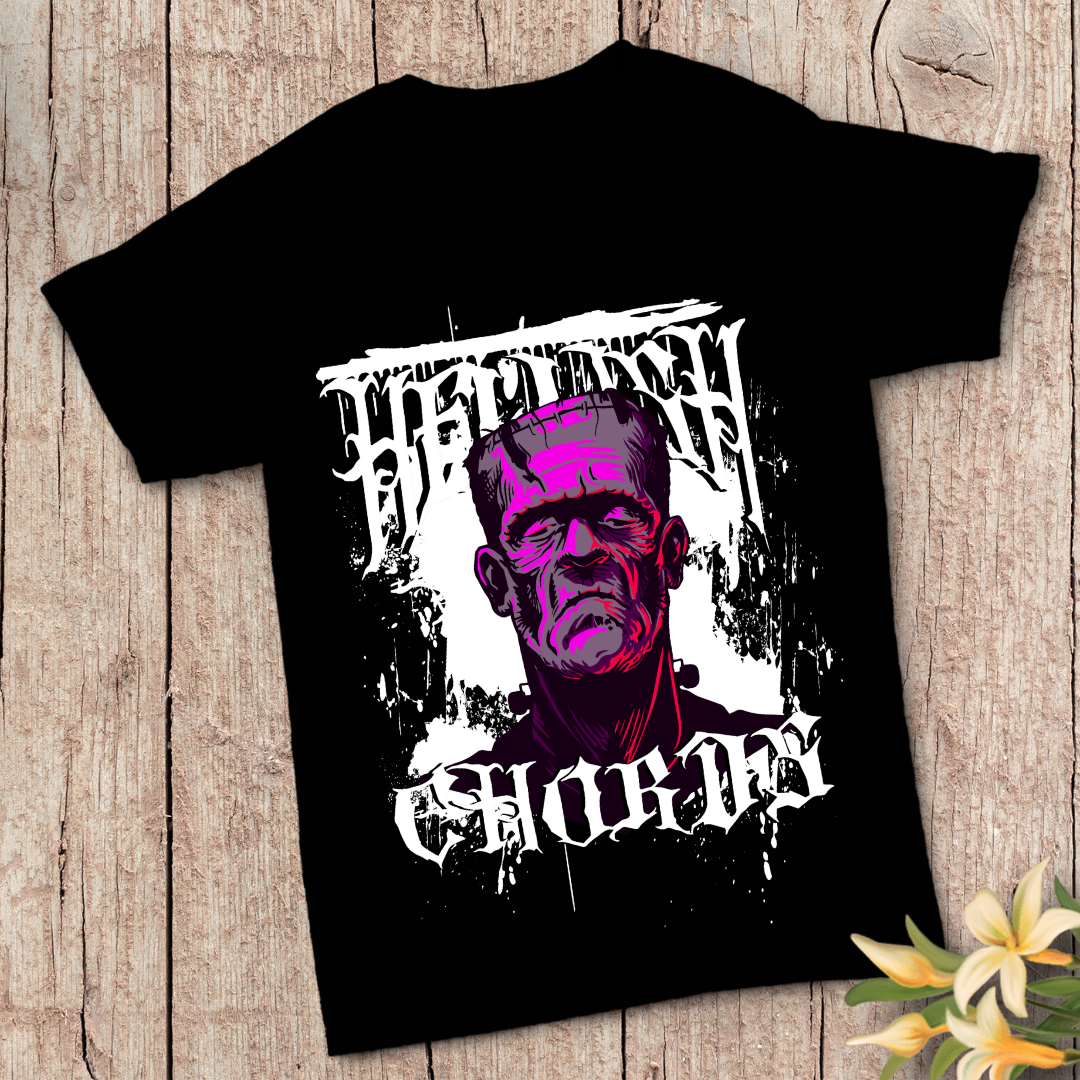 Hellish Chorus T-Shirt - Heavy Metal & Dark Fantasy Halloween Graphic Tee by RanggRiwaaz
