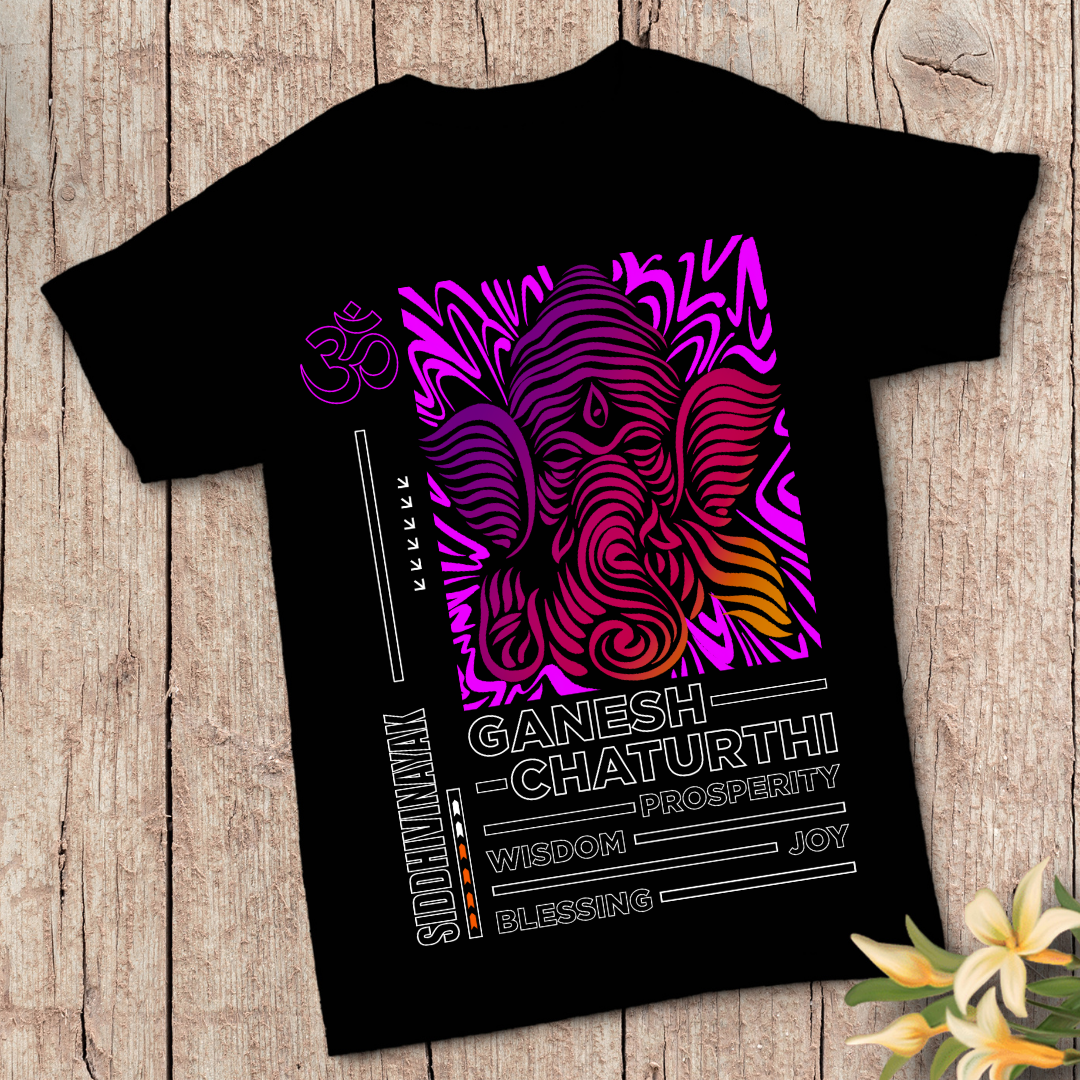 RanggRiwaaz "Siddhivinayak" Graphic Tee - Festive Ganesh Chaturthi Apparel