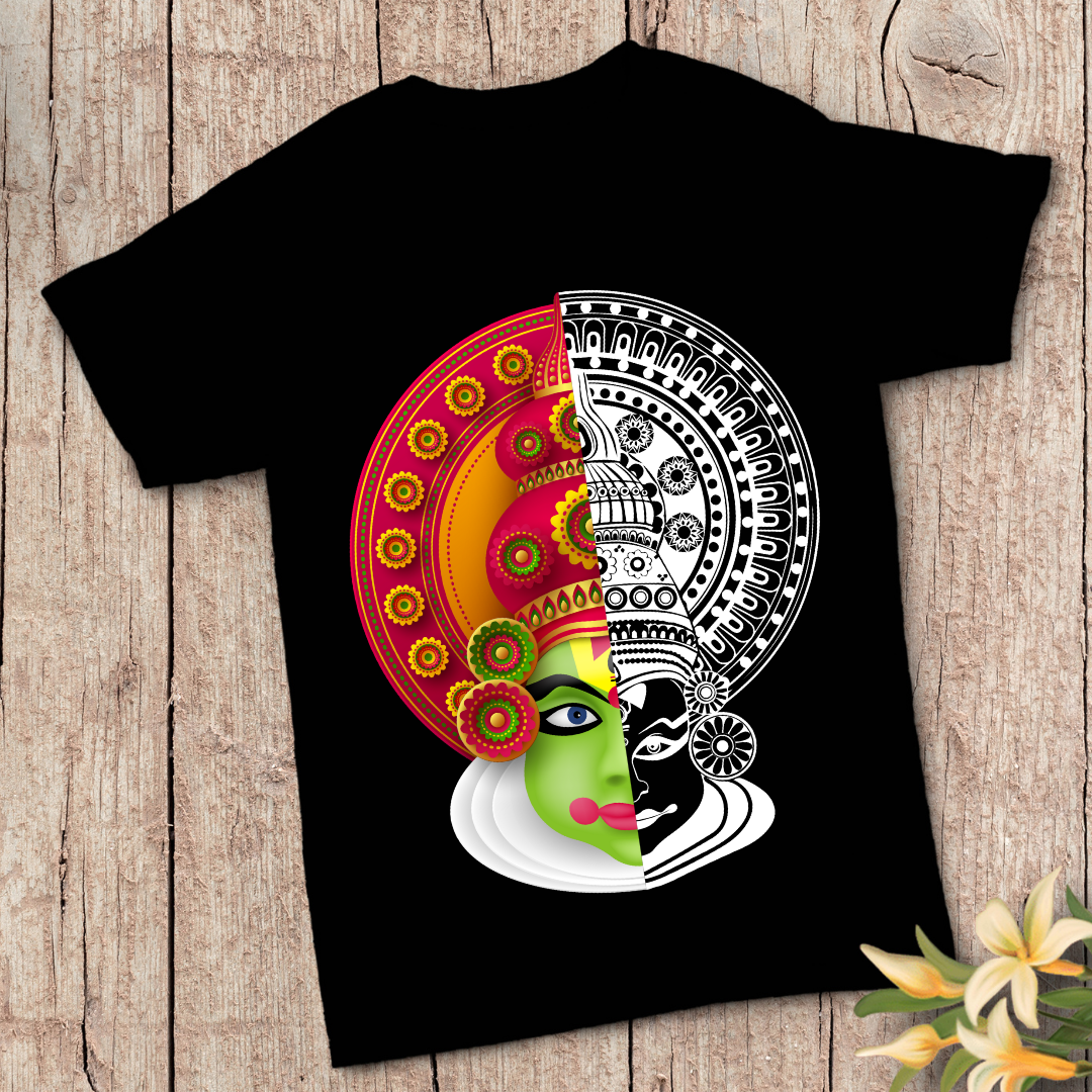 Onam Vibe T-Shirt - Modern Pookalam & Sadya Design by RanggRiwaaz