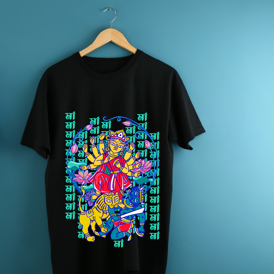 RanggRiwaaz "Durga Mai Ki Jai" Graphic Tee Women - Navratri & Divine Feminine Apparel