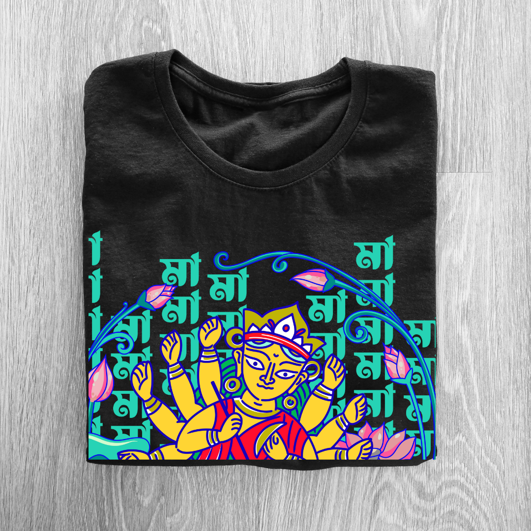 "Durga Mai Ki Jai" T-Shirt - Devotional Goddess Graphic Tee Men by RanggRiwaaz
