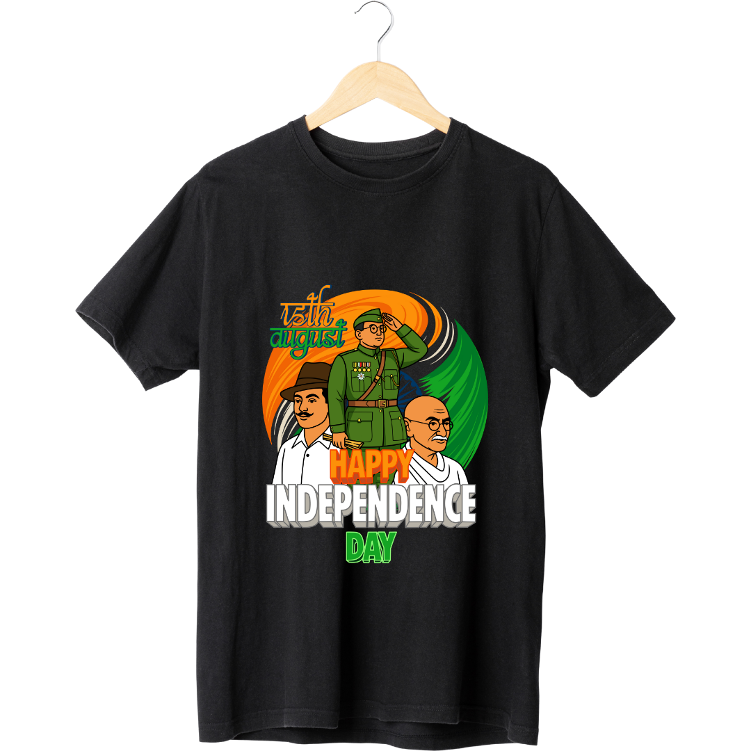 Indian Freedom Fighters 15th August T-Shirt - Happy Independence Day Patriotic Tee by RanggRiwaaz