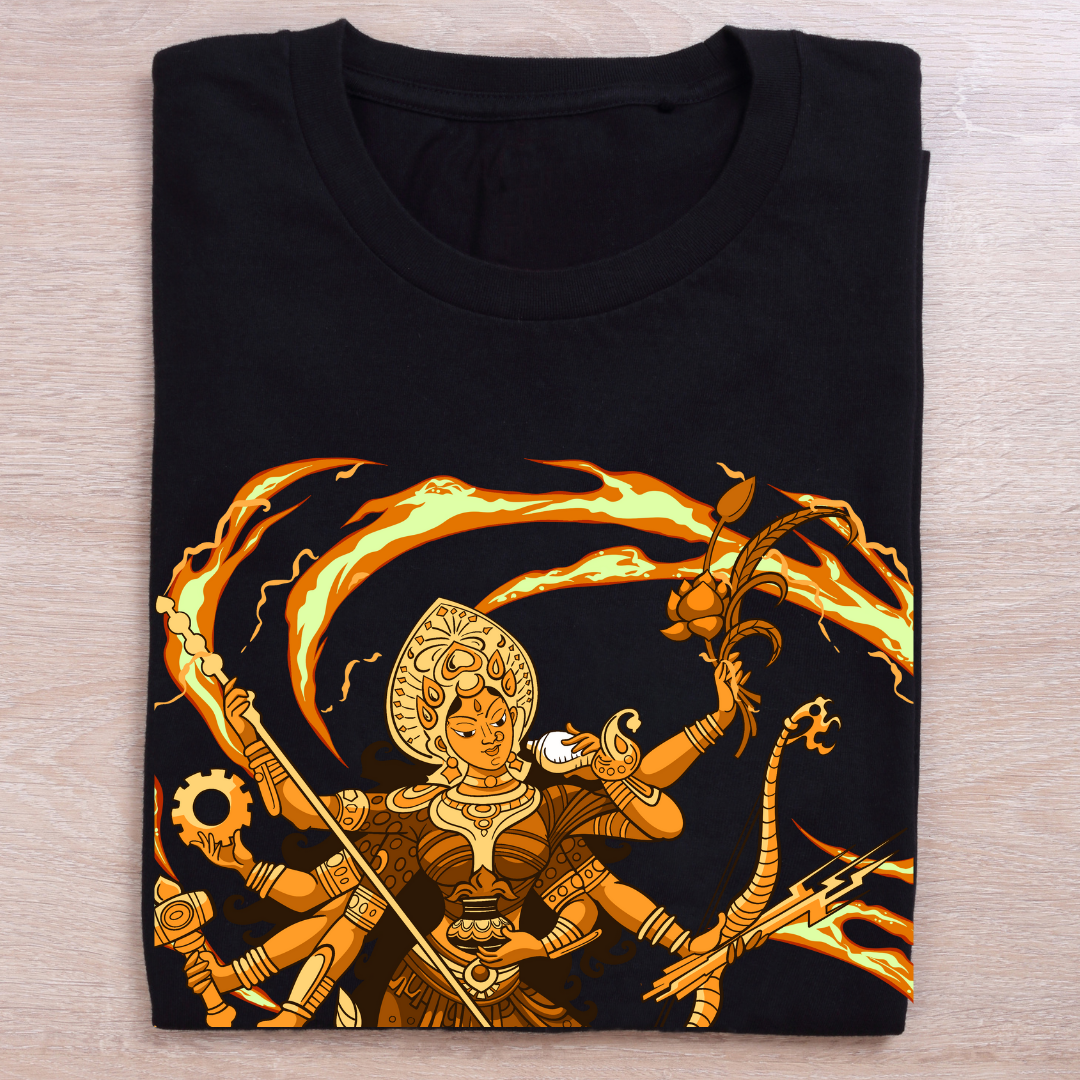 RanggRiwaaz "Shakti Rising" Graphic Tee - Goddess Energy & Inner Strength Apparel