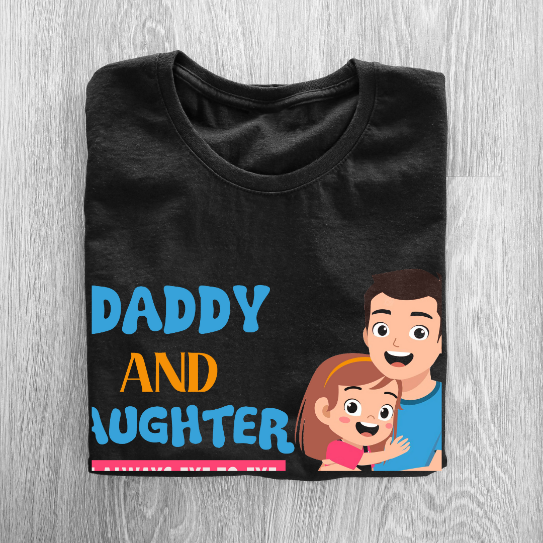 Daddy & Daughter "Always Heart To Heart" T-Shirt - Loving Father-Daughter Bond Tee by RanggRiwaaz