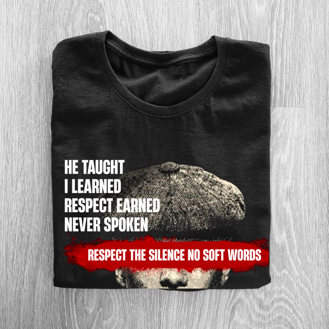He Taught I Learned Respect Earned T-Shirt - Mentor & Life Dad and Child Lesson Tee by RanggRiwaaz