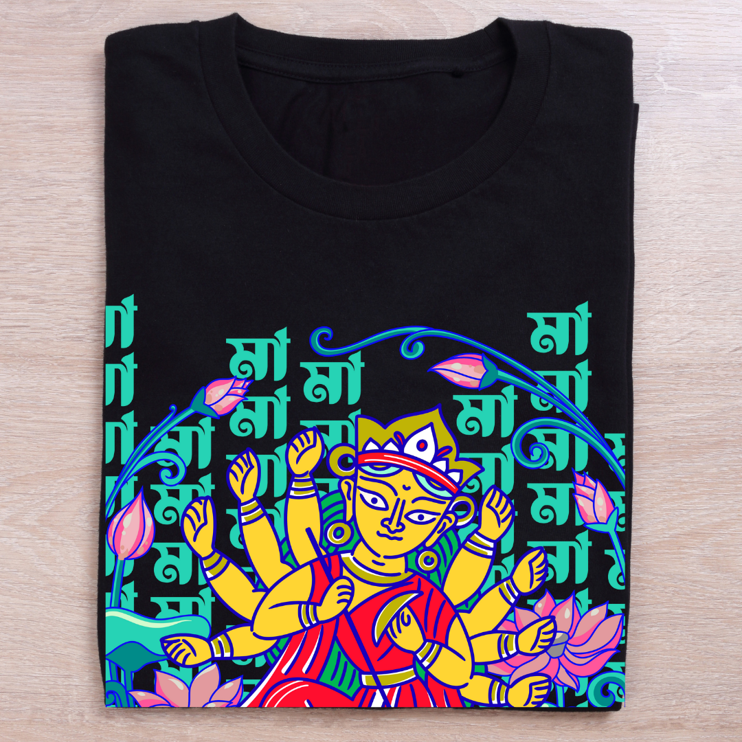 "Durga Mai Ki Jai" T-Shirt - Devotional Goddess Graphic Tee Men by RanggRiwaaz