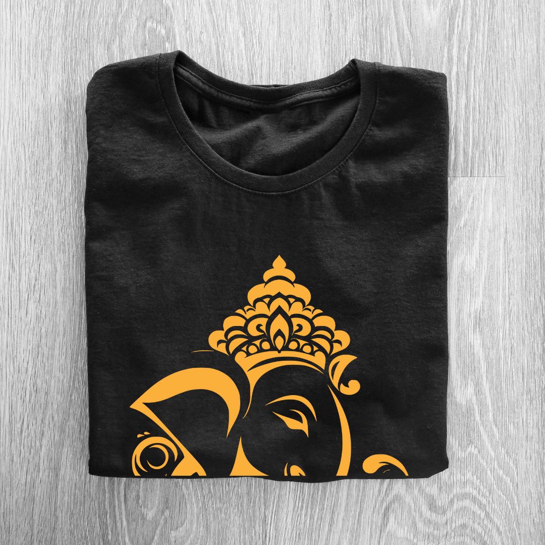 Ganesh Chaturthi Celebration T-Shirt - Artistic Lord Ganesha by RanggRiwaaz