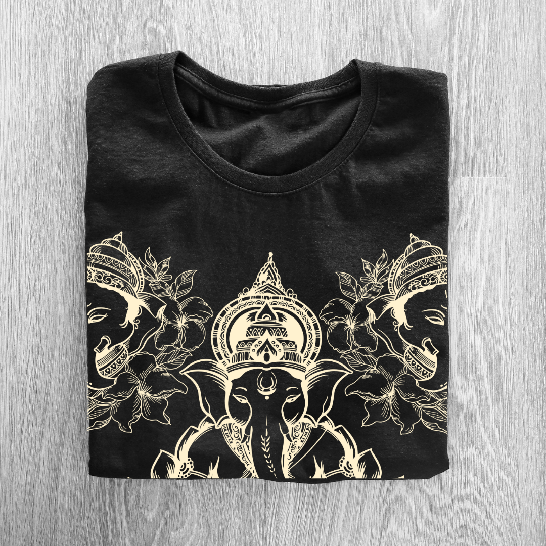 "Happy Ganesh Chaturthi" T-Shirt - Lord Ganesha Spiritual Tee by RanggRiwaaz