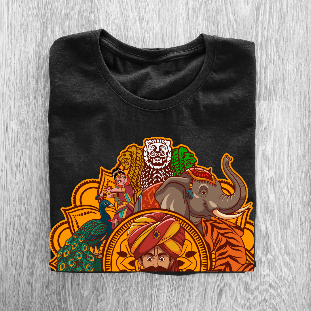 15th August Indian Culture T-Shirt - Vibrant Heritage & Freedom Day Tee by RanggRiwaaz