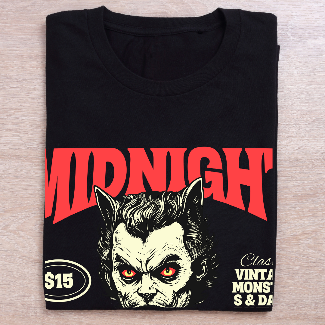 Midnight Havoc T-Shirt - Chaos & Rebellion Halloween Graphic Tee by RanggRiwaaz