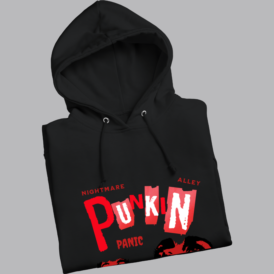 Nightmare Alley Punkin Panic Hoodie - Retro Halloween & Spooky Vibe Hoodie by RanggRiwaaz