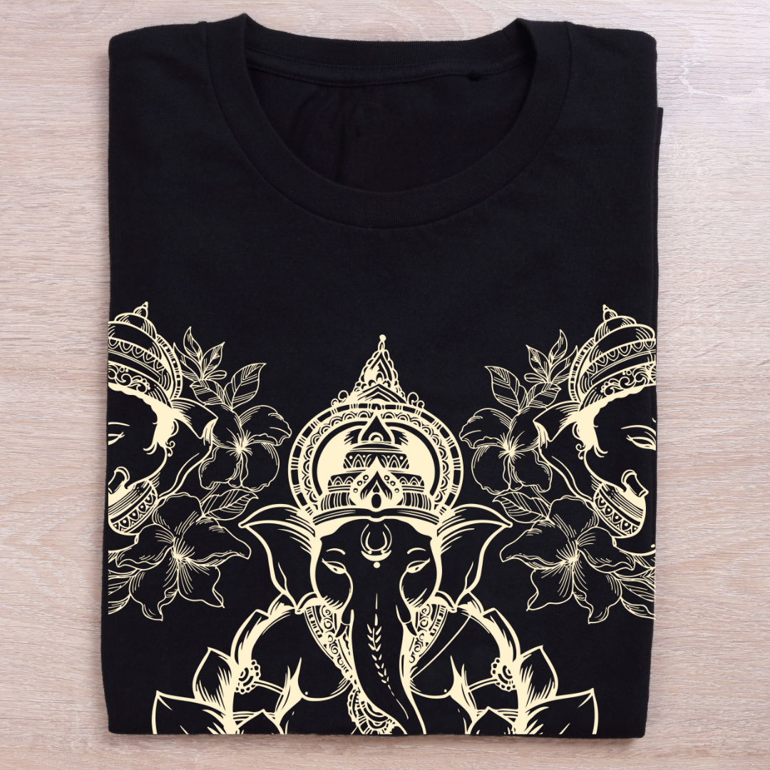 "Happy Ganesh Chaturthi" T-Shirt - Lord Ganesha Spiritual Tee by RanggRiwaaz