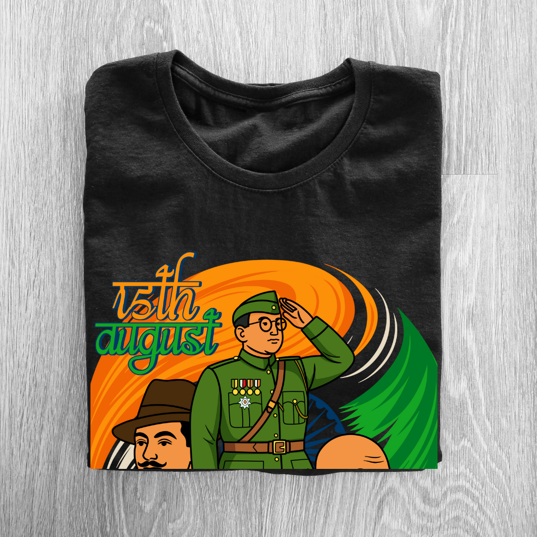 Indian Freedom Fighters 15th August T-Shirt - Happy Independence Day Patriotic Tee by RanggRiwaaz
