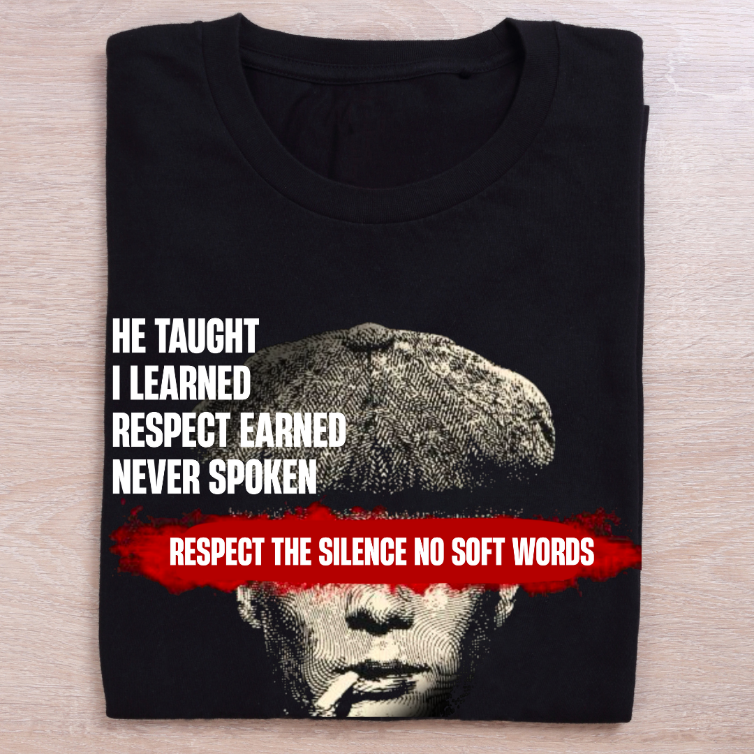 He Taught I Learned Respect Earned T-Shirt - Mentor & Life Dad and Child Lesson Tee by RanggRiwaaz