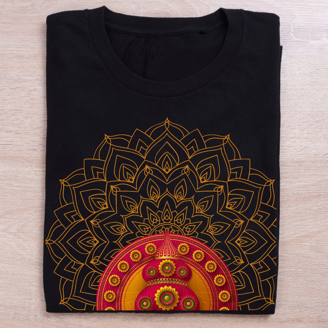Happy Onam T-Shirt - Kerala Festival Floral Pookalam Tee by RanggRiwaaz