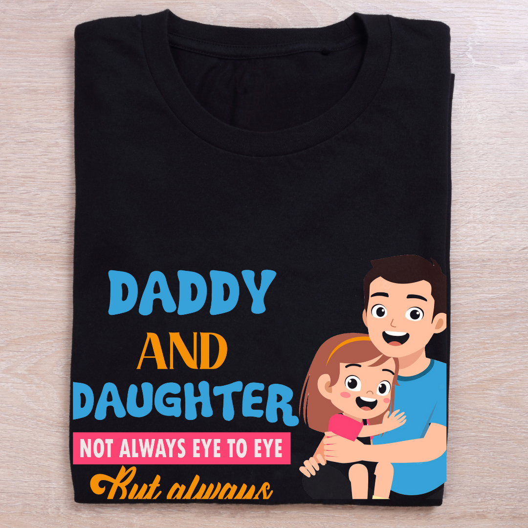 Daddy & Daughter "Always Heart To Heart" T-Shirt - Loving Father-Daughter Bond Tee by RanggRiwaaz