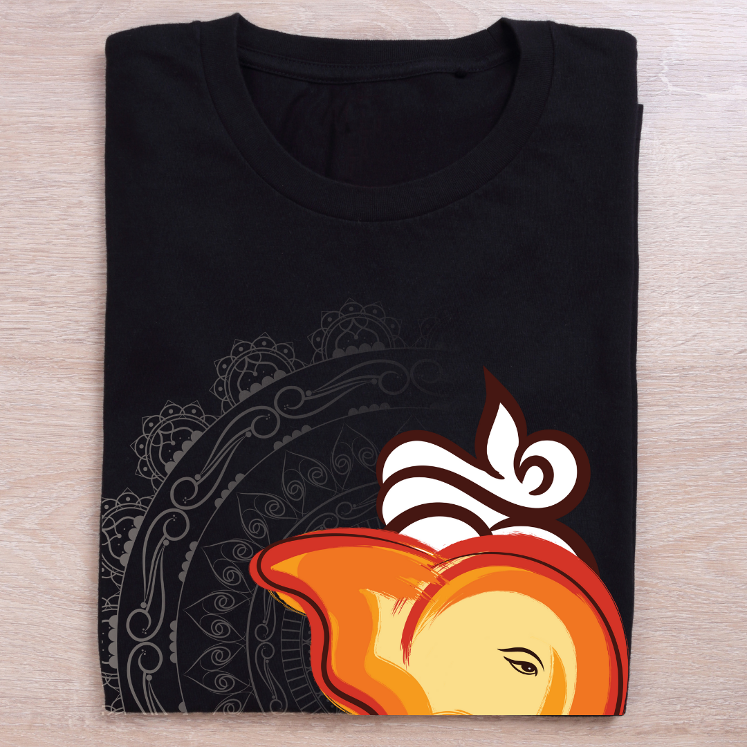 "Shree Ganeshay Namah" T-Shirt - Devotional Ganesh Mantra Tee by RanggRiwaaz