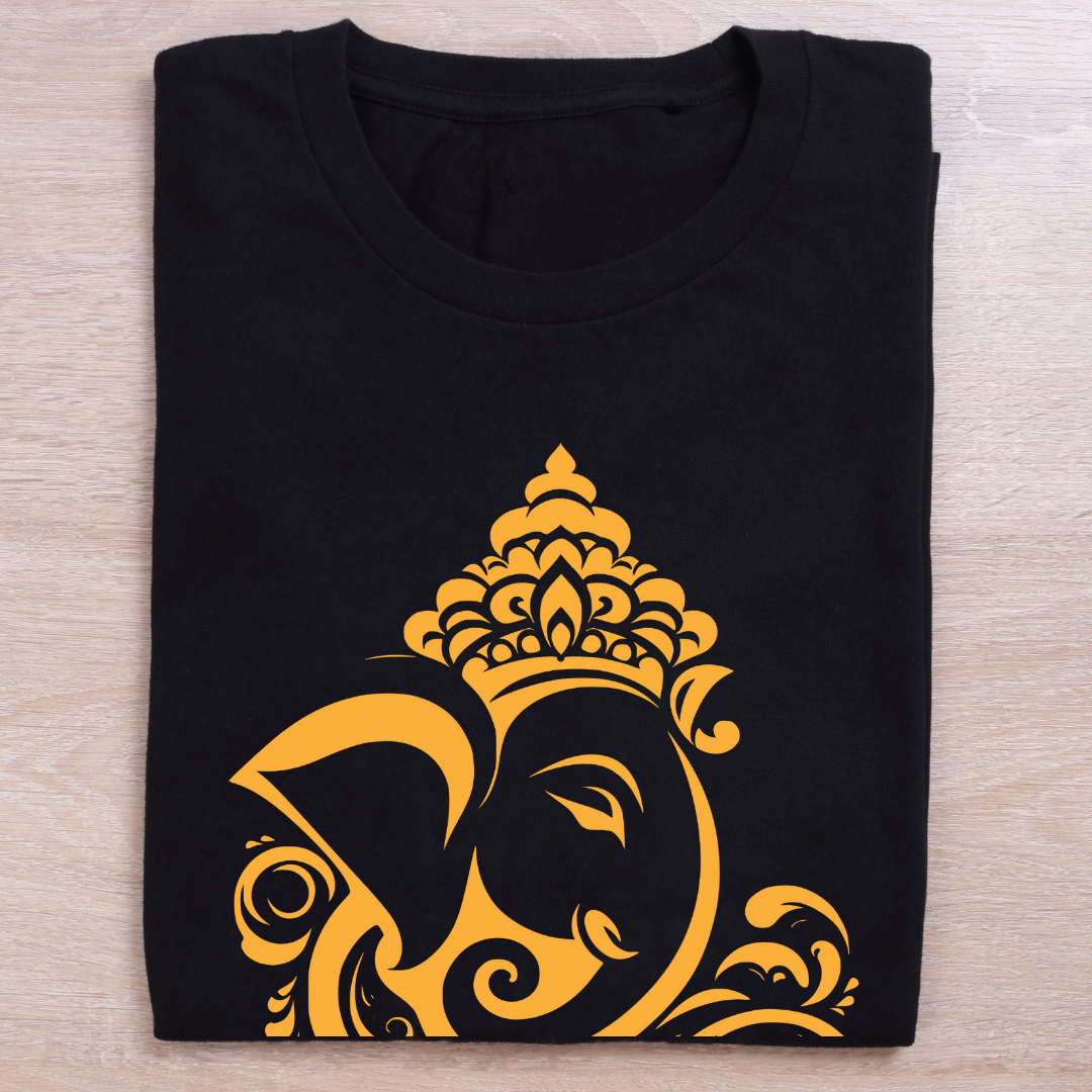 Ganesh Chaturthi Celebration T-Shirt - Artistic Lord Ganesha by RanggRiwaaz