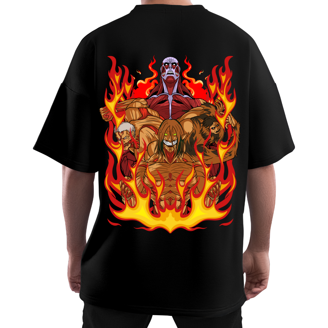 AOT Unisex Oversized T-Shirt - Attack on Titan Anime Graphic Tee by RanggRiwaaz