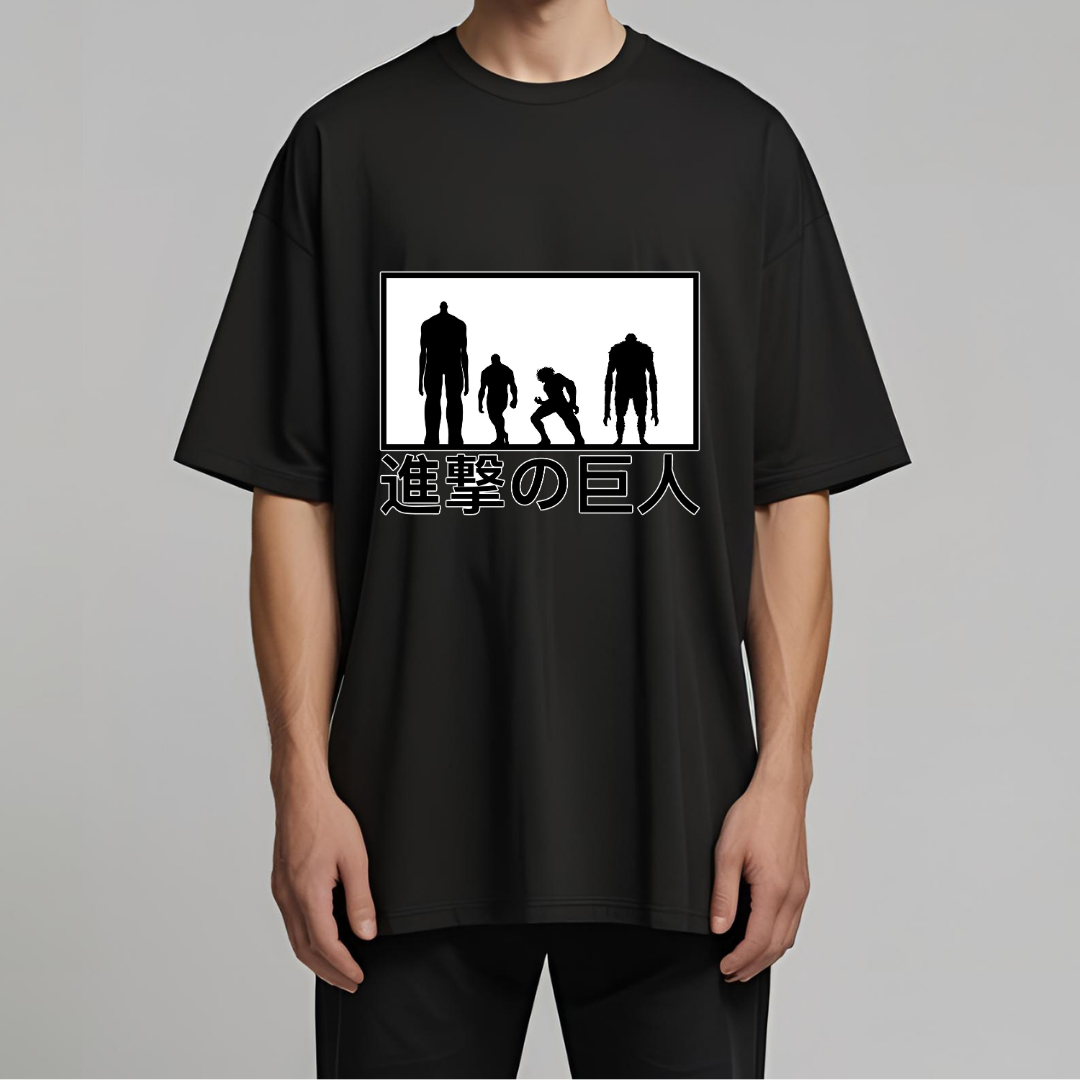 AOT Unisex Oversized T-Shirt - Attack on Titan Anime Graphic Tee by RanggRiwaaz