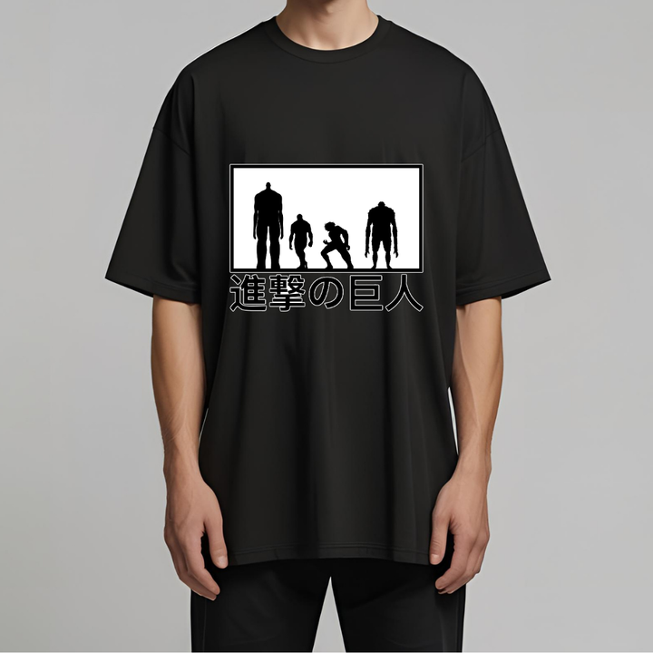 AOT Unisex Oversized T-Shirt - Attack on Titan Anime Graphic Tee by RanggRiwaaz
