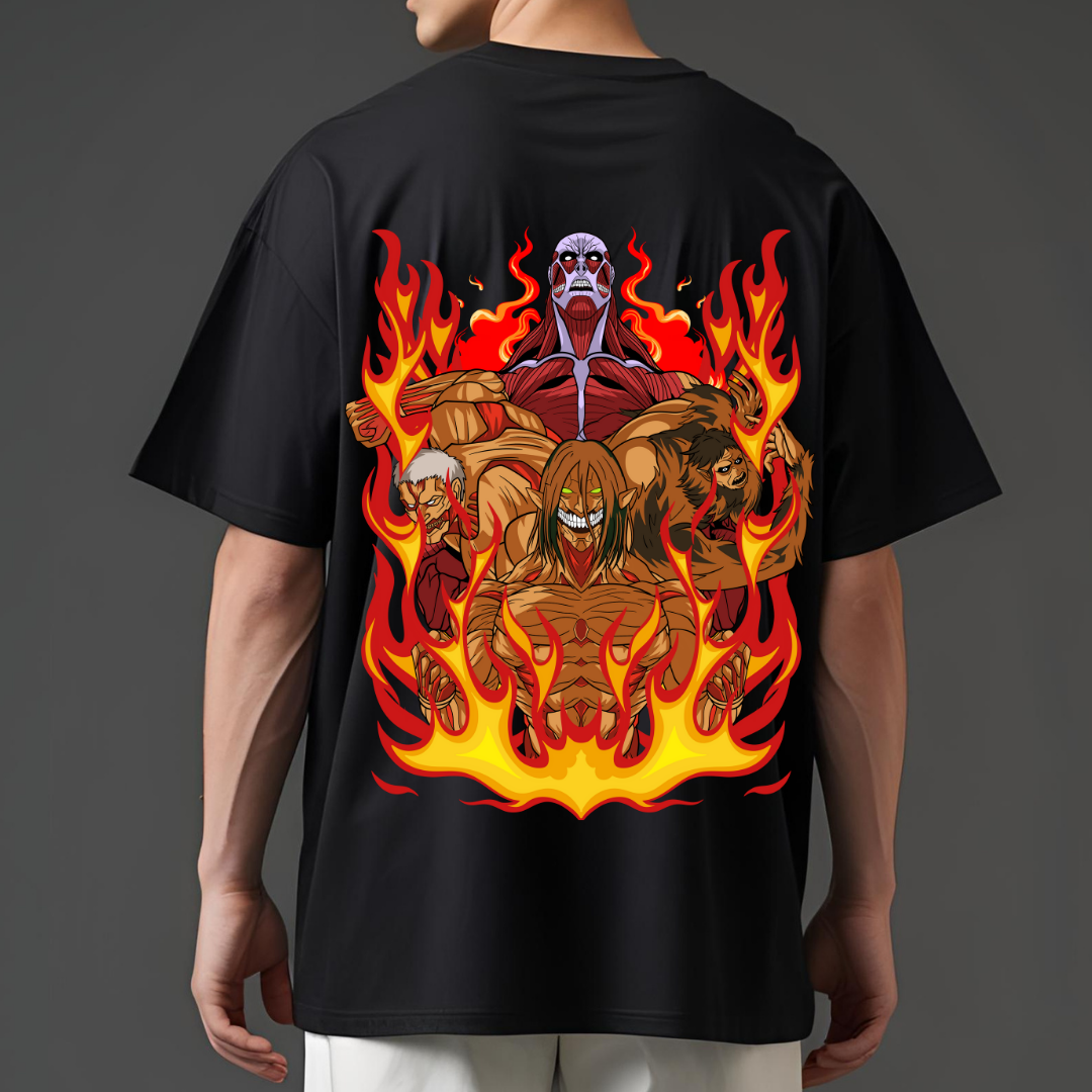 AOT Unisex Oversized T-Shirt - Attack on Titan Anime Graphic Tee by RanggRiwaaz