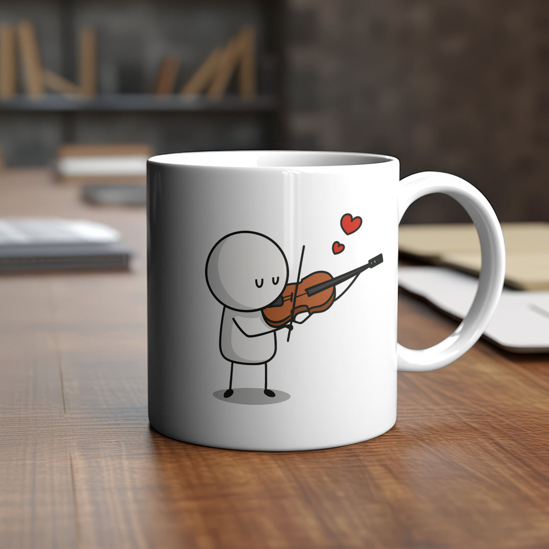 Musician's Violin Mug | Unique Music Notes Coffee Cup | Gift for Violinists