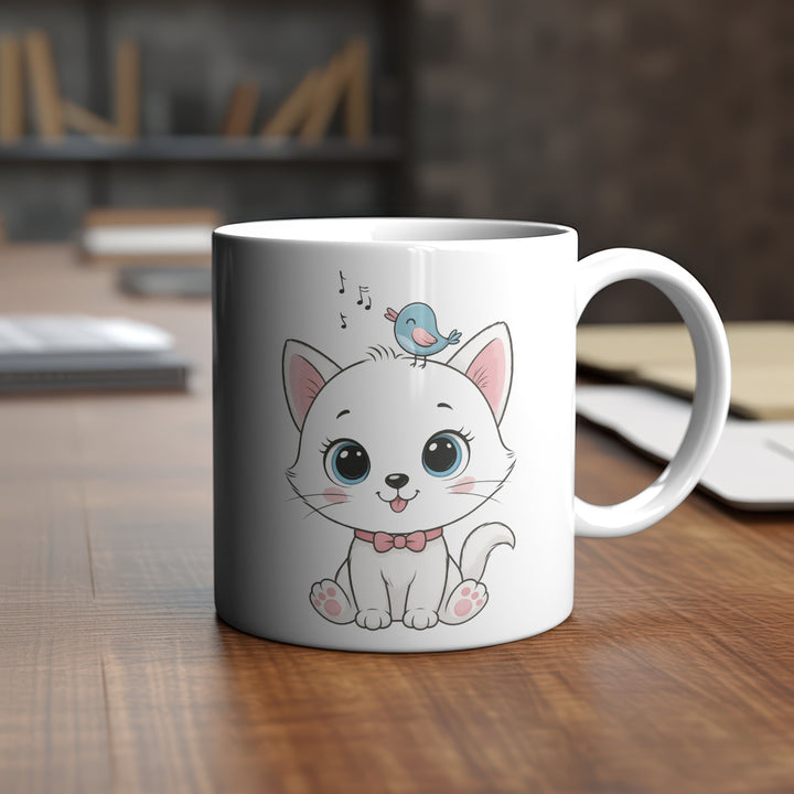 Cute Cat Coffee Mug | Funny Cat Lover Gift | Printed Ceramic Cup