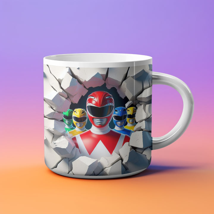 Power Rangers 3D Ceramic Mug | Collectible Coffee Cup | Superhero Fan Gift