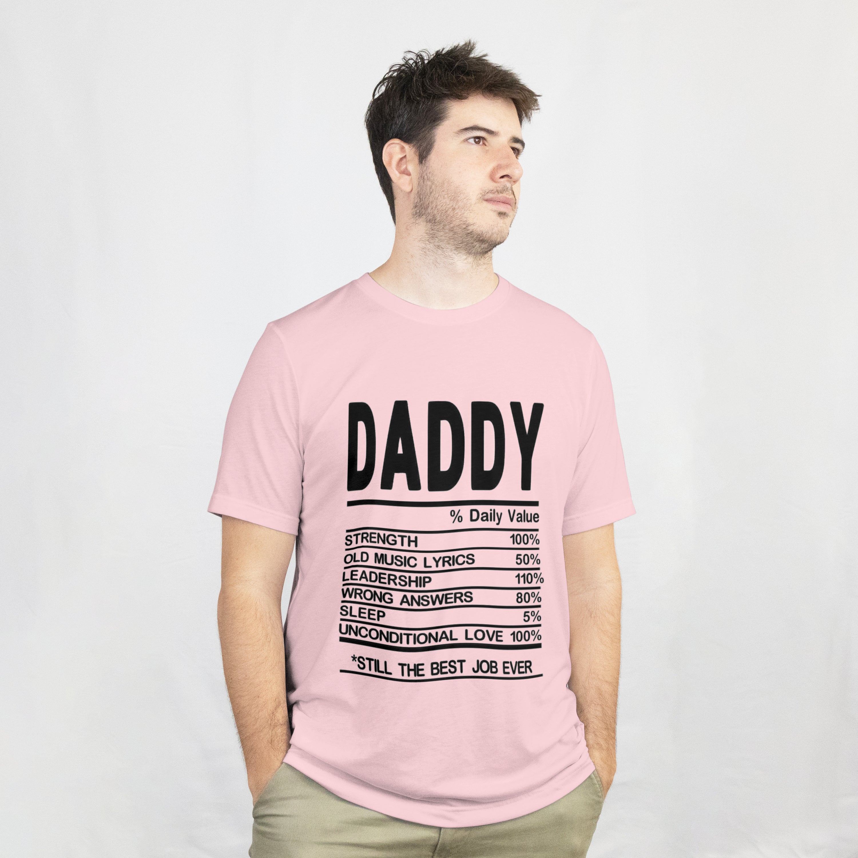 Daddy Daily Value T-Shirt for Men - Funny Nutrition Facts Dad Tee by RanggRiwaaz