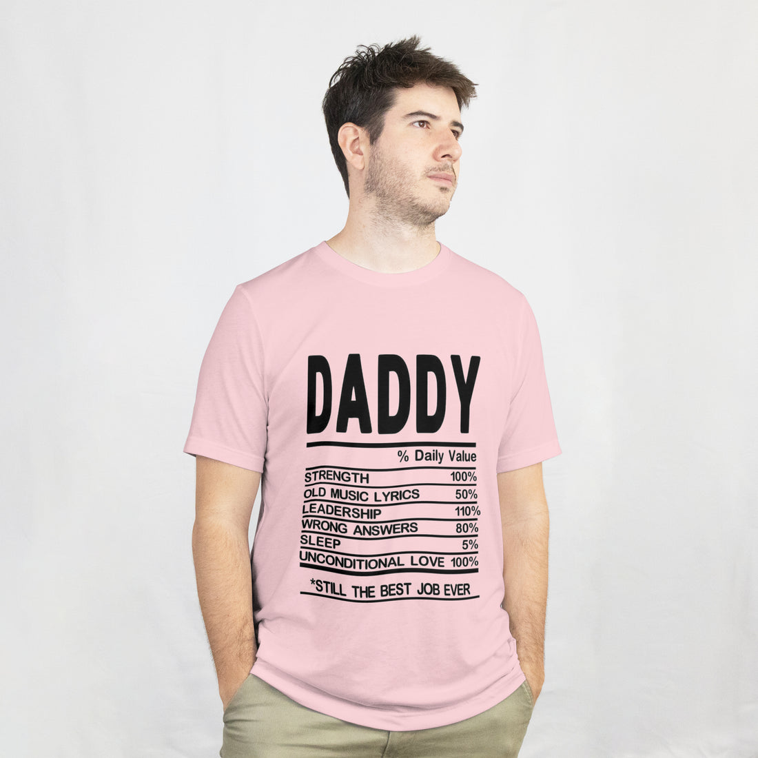 Daddy Daily Value T-Shirt for Men - Funny Nutrition Facts Dad Tee by RanggRiwaaz